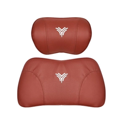 Suitable For Neta U Car Nappa Memory Foam Seat Headrest Lumbar Pillow Red 01