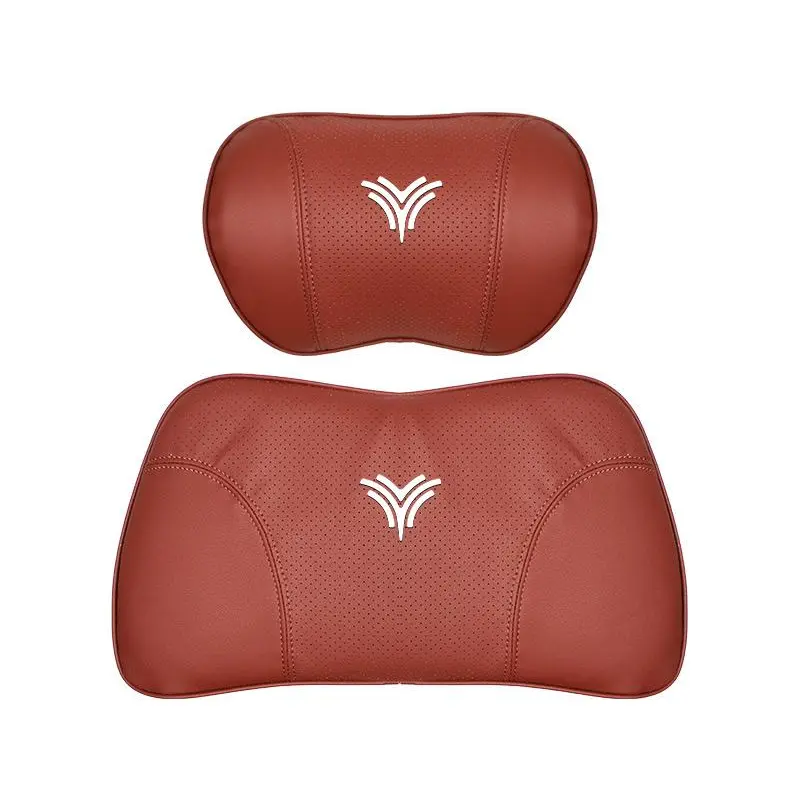 Suitable For Neta U Car Nappa Memory Foam Seat Headrest Lumbar Pillow Red