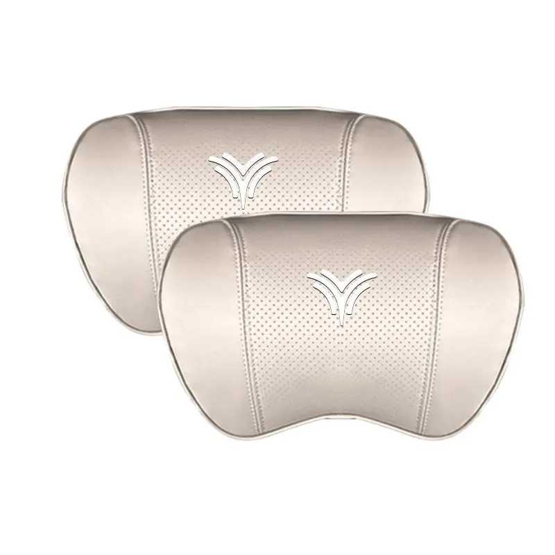 Suitable For Neta U Car Nappa Memory Foam Seat Headrest Lumbar Pillow White