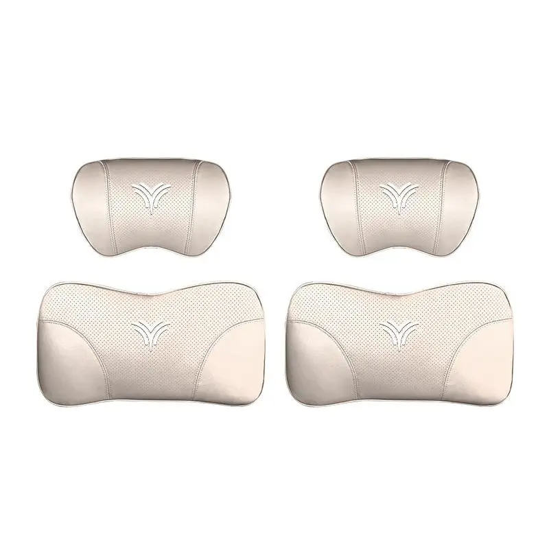 Suitable For Neta U Car Nappa Memory Foam Seat Headrest Lumbar Pillow White