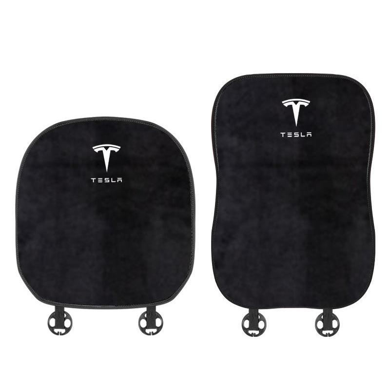 Suitable For Tesla Car Flannel Back Cushion Seat Cushion Black
