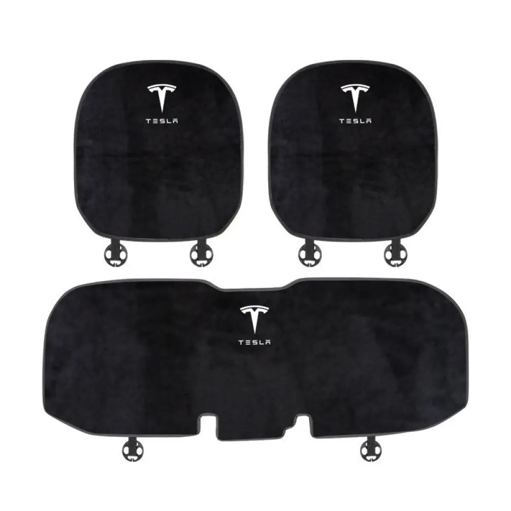 Suitable For Tesla Car Flannel Back Cushion Seat Cushion Black