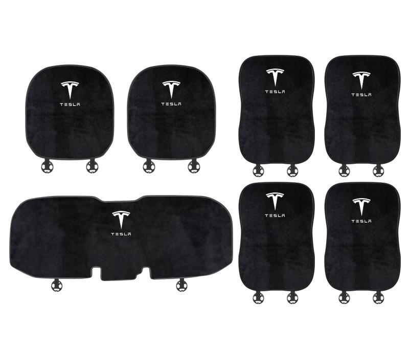 Suitable For Tesla Car Flannel Back Cushion Seat Cushion Black