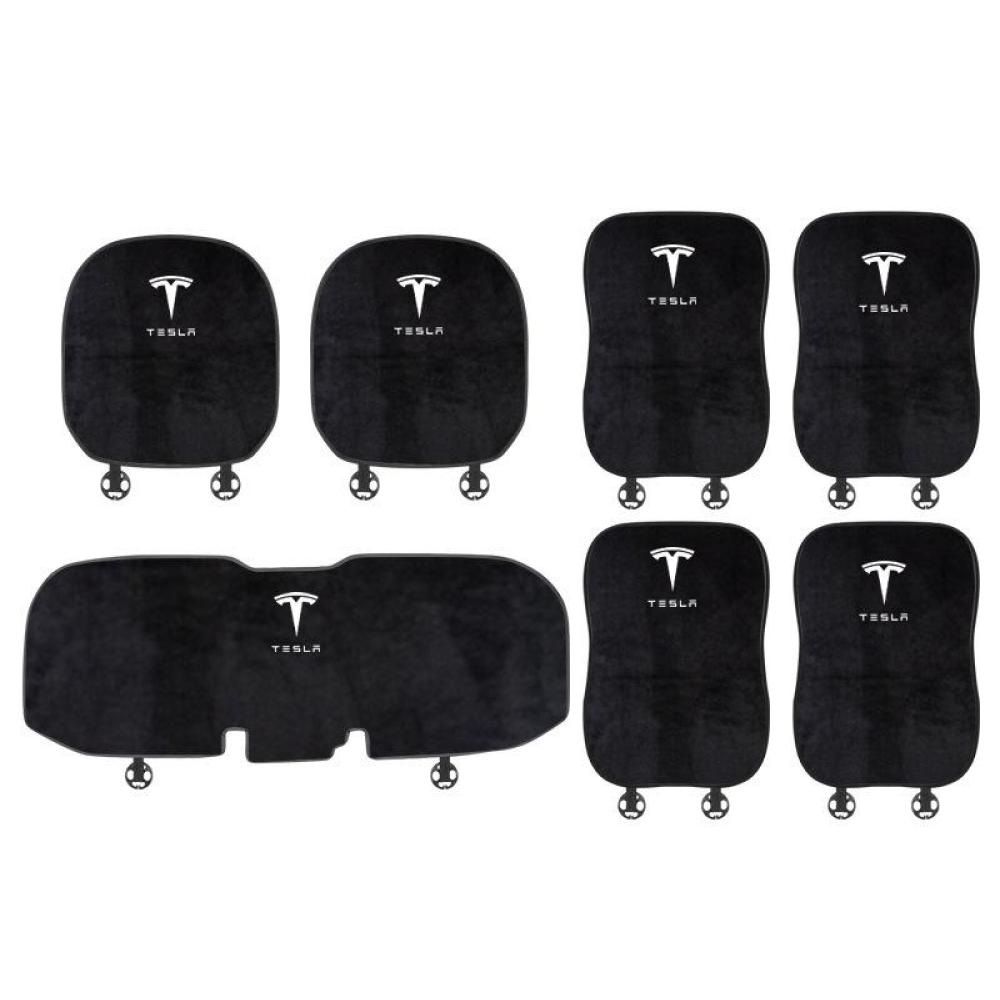Suitable For Tesla Car Flannel Back Cushion Seat Cushion Black