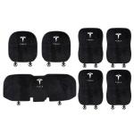 Suitable For Tesla Car Flannel Back Cushion Seat Cushion Black