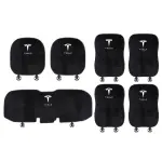 Suitable For Tesla Car Flannel Back Cushion Seat Cushion Black