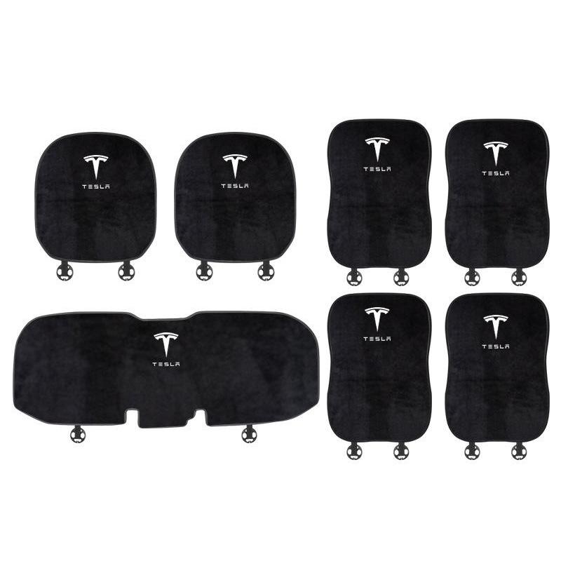 Suitable For Tesla Car Flannel Back Cushion Seat Cushion Black