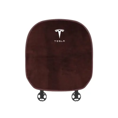 Suitable For Tesla Car Flannel Back Cushion Seat Cushion Brown 02