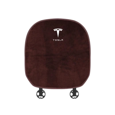 Suitable For Tesla Car Flannel Back Cushion Seat Cushion Brown 02