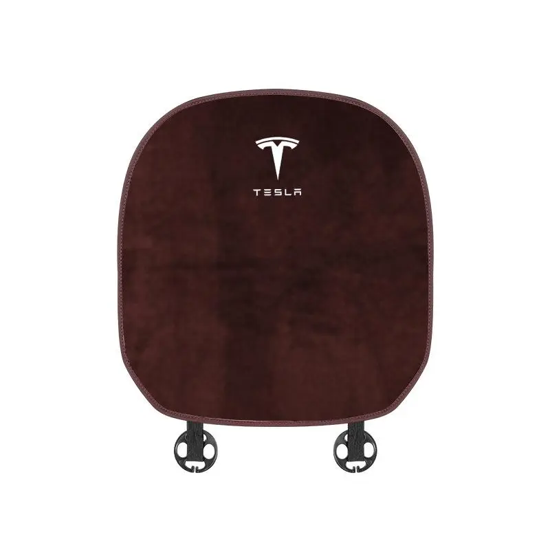 Suitable For Tesla Car Flannel Back Cushion Seat Cushion Brown