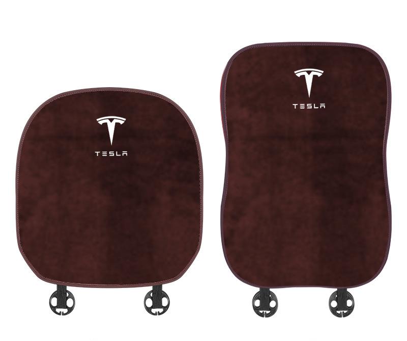 Suitable For Tesla Car Flannel Back Cushion Seat Cushion Brown