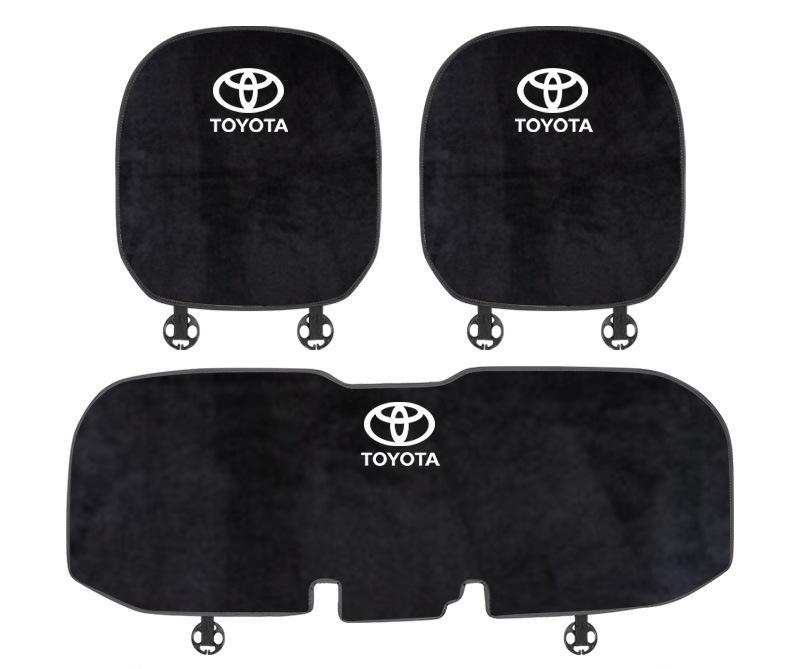 Suitable For Toyota Car Flannel Back Cushion Seat Cushion Black
