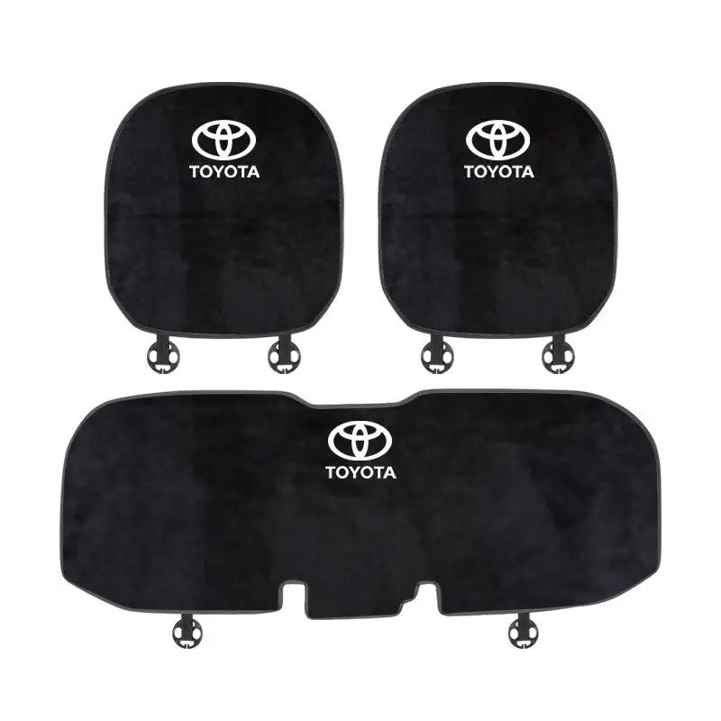 Suitable For Toyota Car Flannel Back Cushion Seat Cushion Black