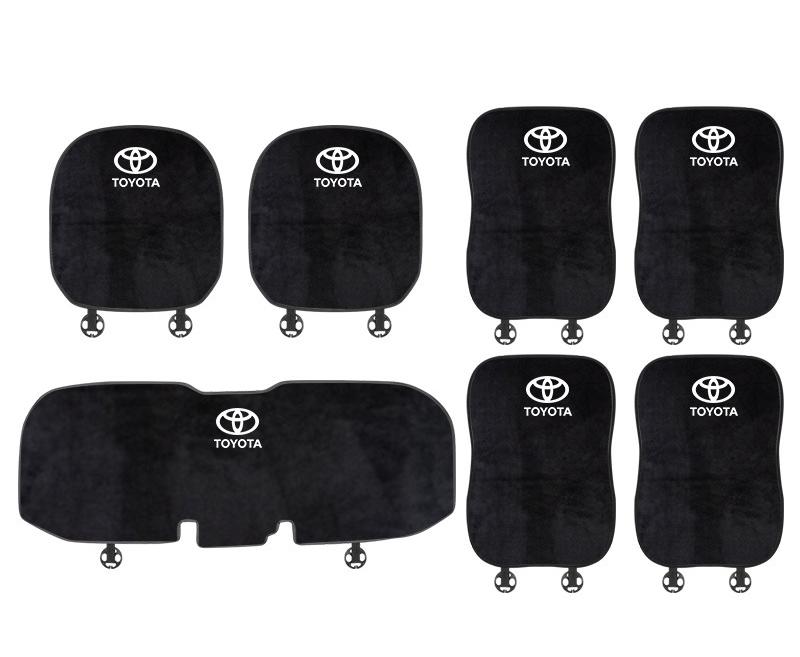 Suitable For Toyota Car Flannel Back Cushion Seat Cushion Black