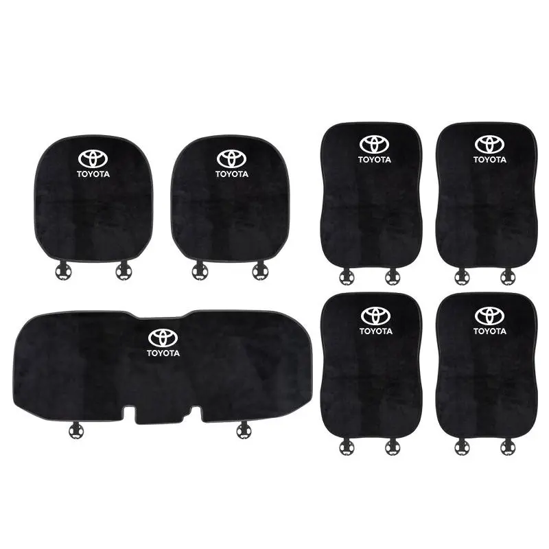 Suitable For Toyota Car Flannel Back Cushion Seat Cushion Black