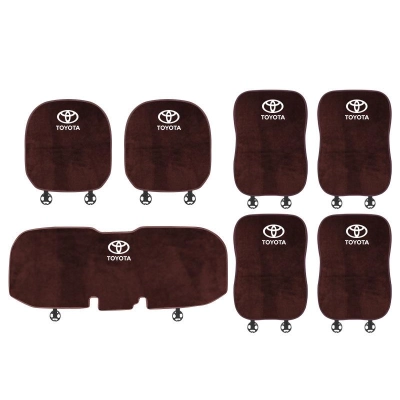 Suitable For Toyota Car Flannel Back Cushion Seat Cushion Brown 01
