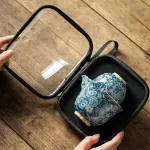 Blue And White Ceramic Portable Car Tea Gift Set