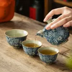 Blue And White Ceramic Portable Car Tea Gift Set