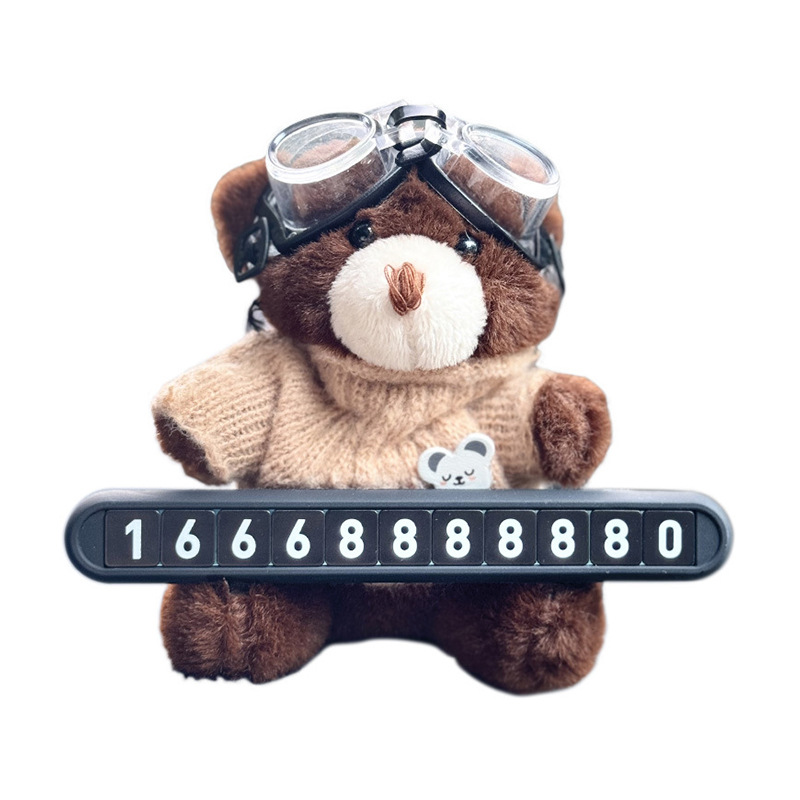 Flying Bear Doll Temporary Parking Sign Can Hide The Car Moving Number Plate