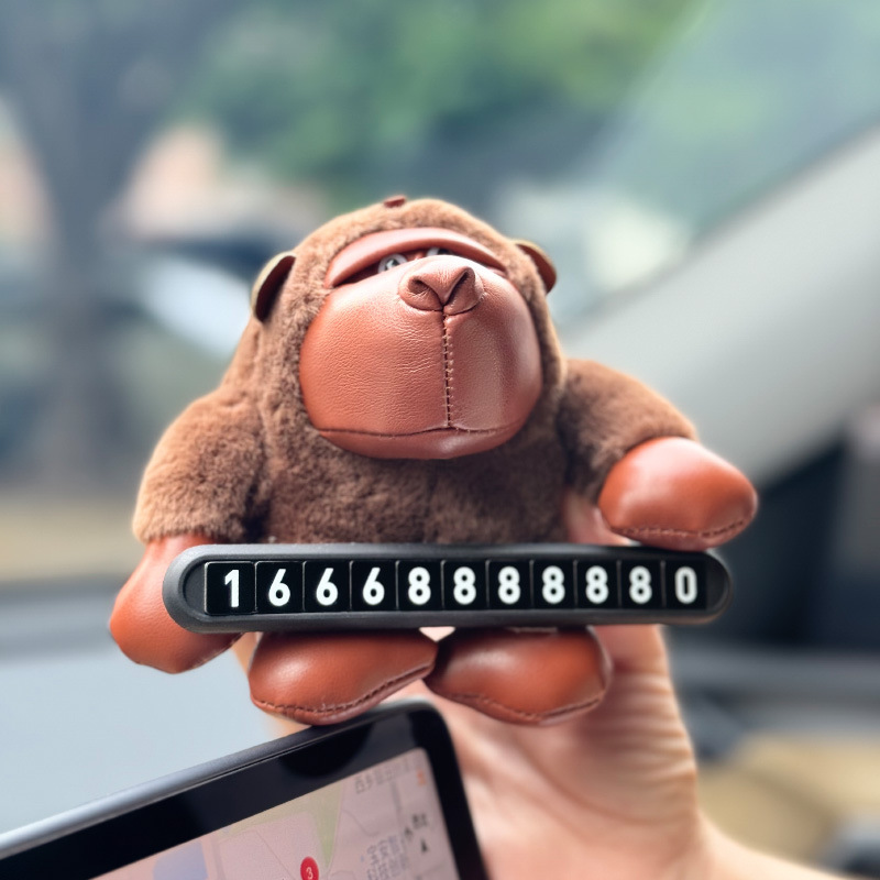 Gorilla Doll Temporary Parking Sign Can Hide The Car Moving Number Plate