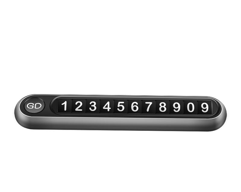 Metal Button Temporary Parking Sign Can Hide The Car Moving Number Plate Gray