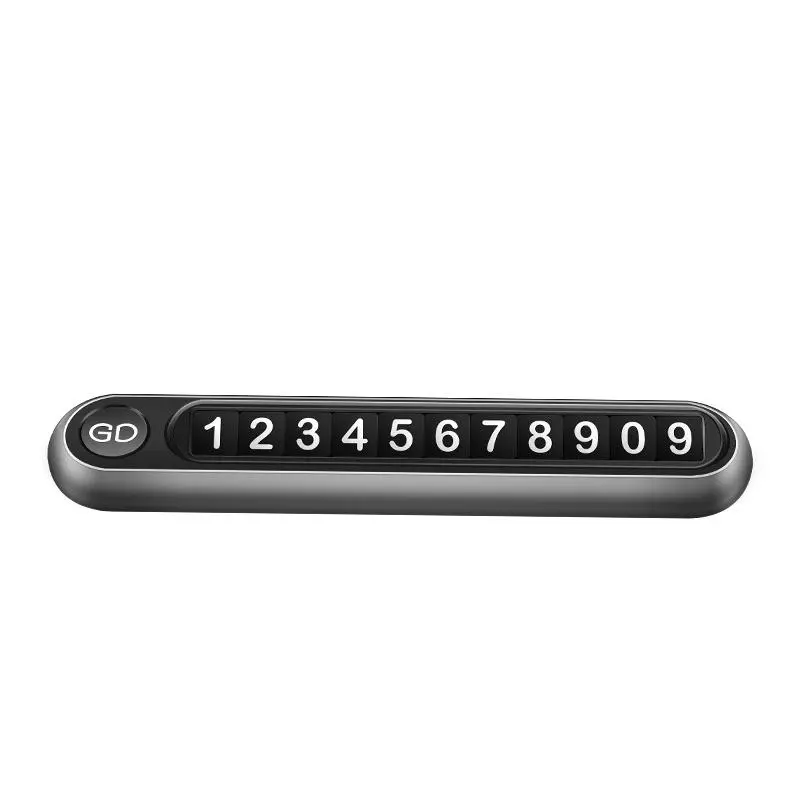 Metal Button Temporary Parking Sign Can Hide The Car Moving Number Plate Gray