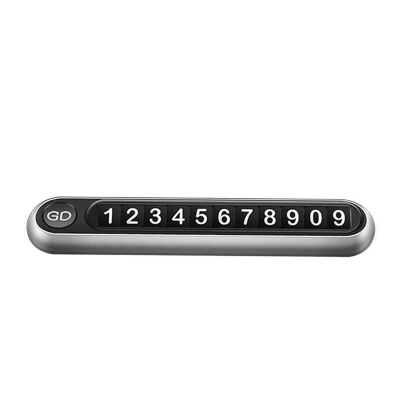Metal Button Temporary Parking Sign Can Hide The Car Moving Number Plate Silver 01