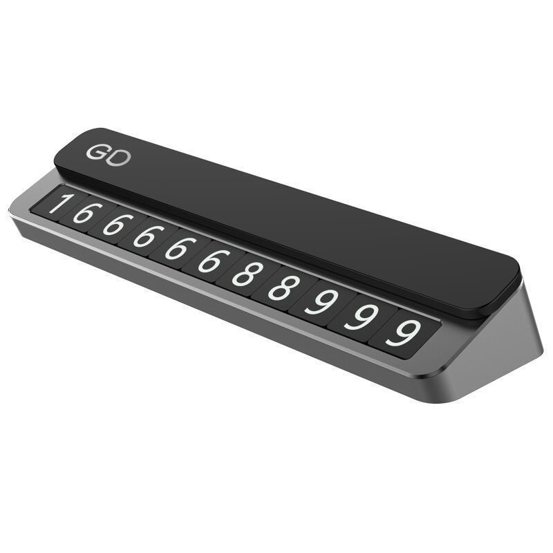 Metal Sliding Temporary Parking Sign Can Hide The Car Moving Number Plate Gray
