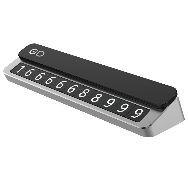 Metal Sliding Temporary Parking Sign Can Hide The Car Moving Number Plate Silver