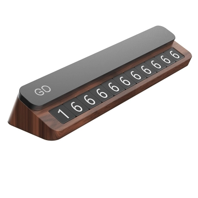 Metal Walnut Sliding Temporary Parking Sign Can Hide The Car Moving Number Plate 01