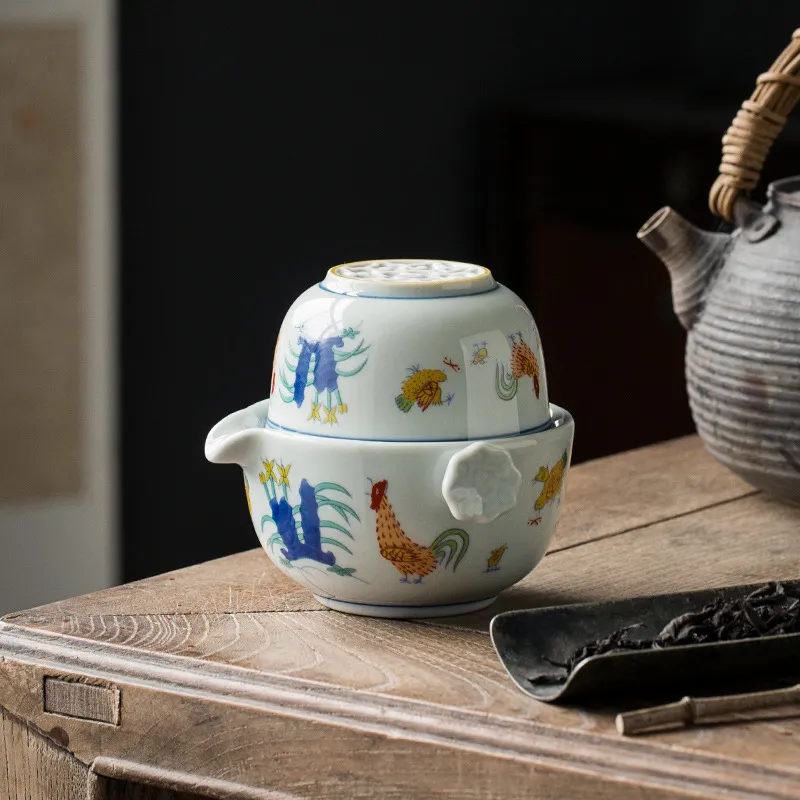 Retro Integrated Portable Car Tea Gift Set