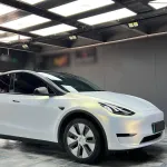 Satin Ceramic White to Gold Car Wrap