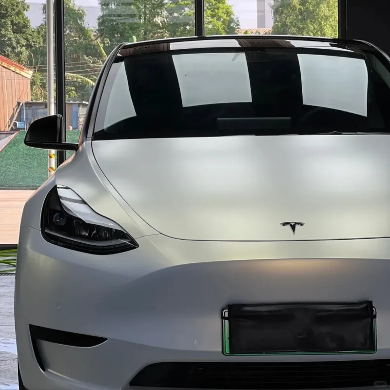 Satin Ceramic White to Gold Car Wrap