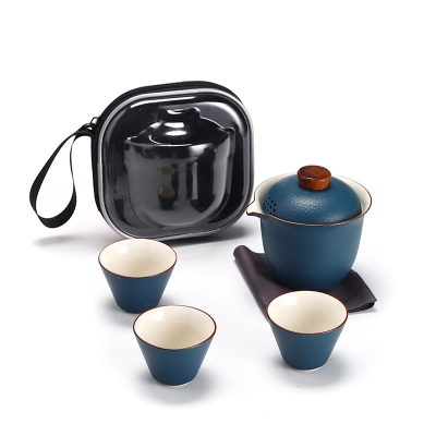 Simple Portable Car Tea Gift Set Blue 01