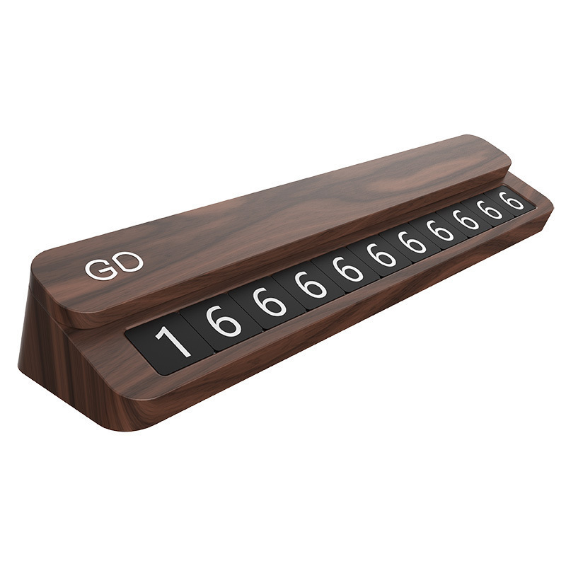 Solid Walnut Sliding Temporary Parking Sign Can Hide The Car Moving Number Plate