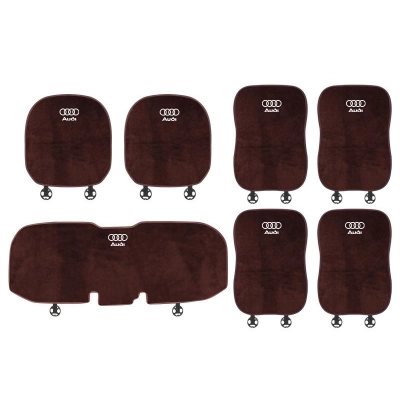 Suitable For Audi Car Flannel Back Cushion Seat Cushion Brown 01