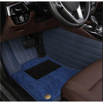 Suitable for Honda Fully Enclosed Car Floor Mats Made of Genuine Leather and Imitation Cashmere- Blue