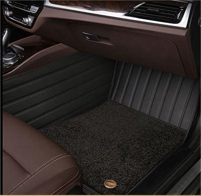 Suitable for Benz Fully Enclosed Car Floor Mats Made of Genuine Leather and Imitation Cashmere-Black