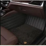 Suitable for Benz Fully Enclosed Car Floor Mats Made of Genuine Leather and Imitation Cashmere-Black