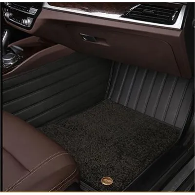 Suitable for Benz Fully Enclosed Car Floor Mats Made of Genuine Leather and Imitation Cashmere-Black 02