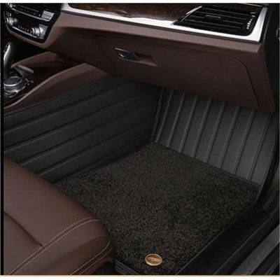 Suitable for Benz Fully Enclosed Car Floor Mats Made of Genuine Leather and Imitation Cashmere-Black 02