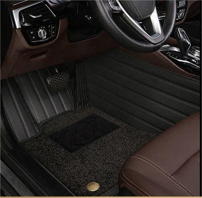 Suitable for Benz Fully Enclosed Car Floor Mats Made of Genuine Leather and Imitation Cashmere-Black