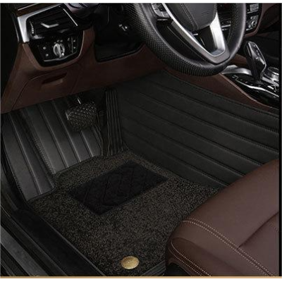 Suitable for Benz Fully Enclosed Car Floor Mats Made of Genuine Leather and Imitation Cashmere-Black 01