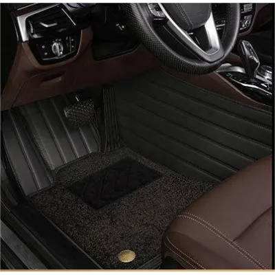 Suitable for Benz Fully Enclosed Car Floor Mats Made of Genuine Leather and Imitation Cashmere-Black 01
