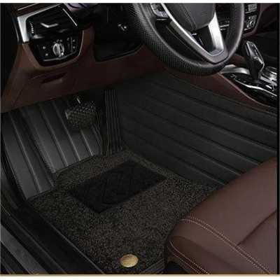 Suitable for Benz Fully Enclosed Car Floor Mats Made of Genuine Leather and Imitation Cashmere-Black 01