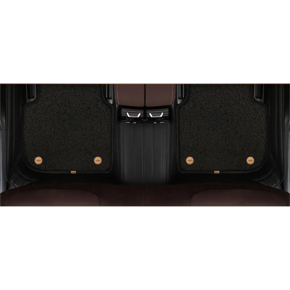 Suitable for Benz Fully Enclosed Car Floor Mats Made of Genuine Leather and Imitation Cashmere-Black