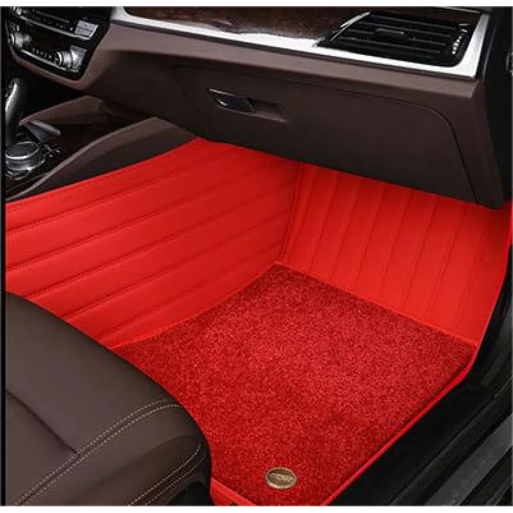 Suitable for Audi Fully Enclosed Car Floor Mats Made of Genuine Leather and Imitation Cashmere-Red