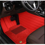 Suitable for BMW Fully Enclosed Car Floor Mats Made of Genuine Leather and Imitation Cashmere-Red