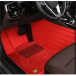 Suitable for Audi Fully Enclosed Car Floor Mats Made of Genuine Leather and Imitation Cashmere-Red