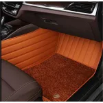Suitable for BMW Fully Enclosed Car Floor Mats Made of Genuine Leather and Imitation Cashmere- Brown